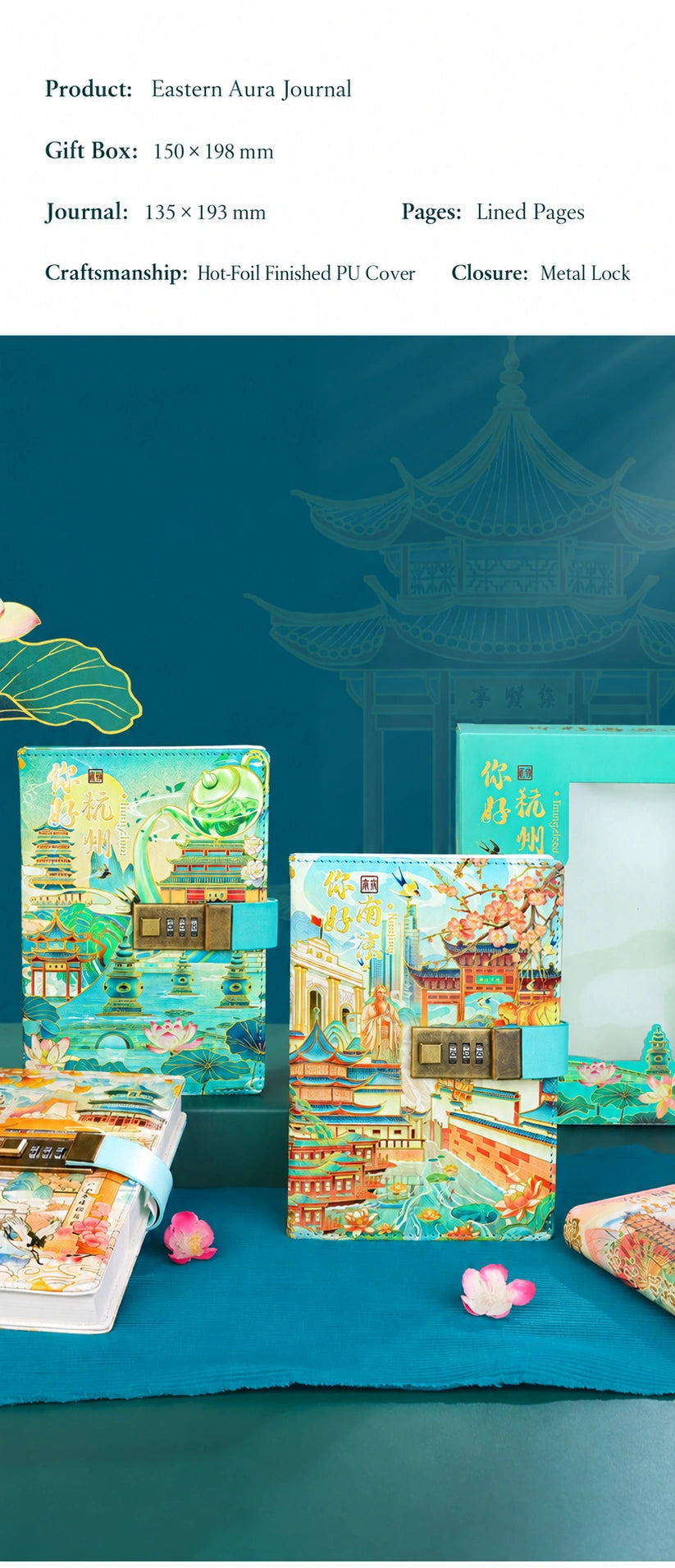 Eastern Aura Lockable A5 Heritage Journal — product detail image 33