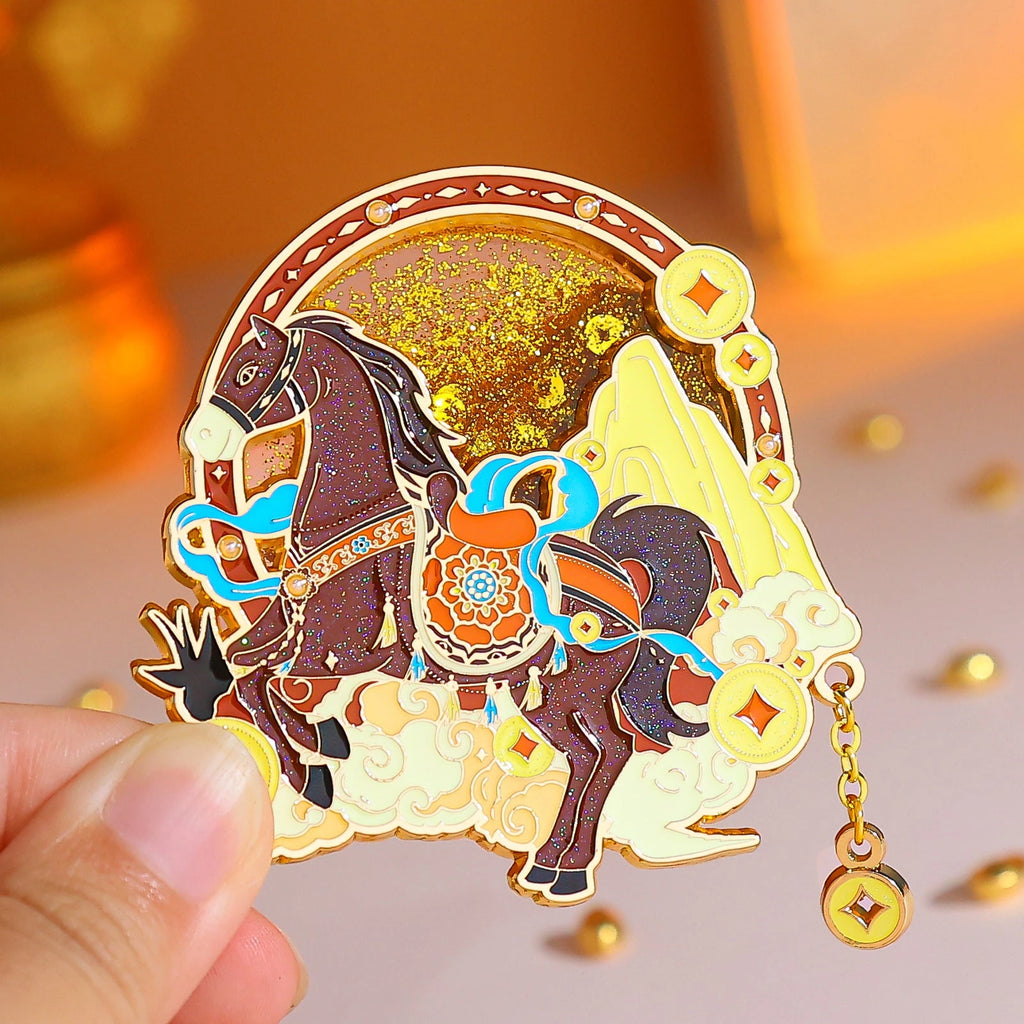 Eastern Aura Fortune Horse Quicksand Art Magnet — product detail image 2
