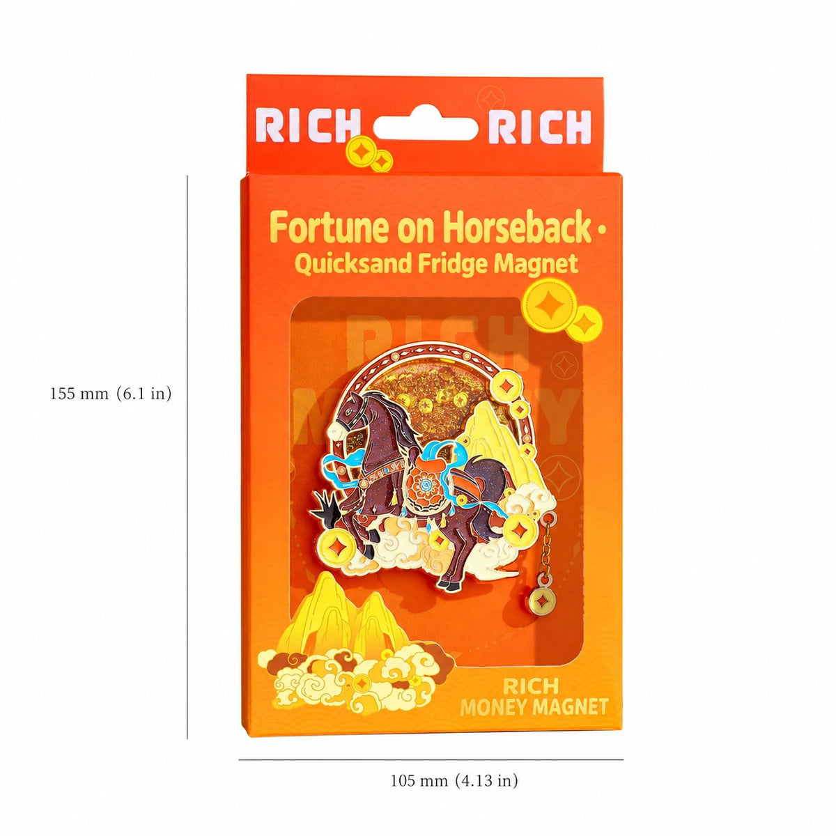 Eastern Aura Fortune Horse Quicksand Art Magnet — product detail image 5