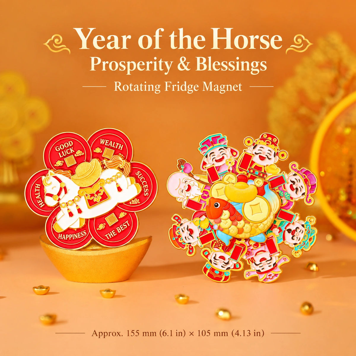 Eastern Aura Year of the Horse Quicksand Art Magnet — product detail image 2