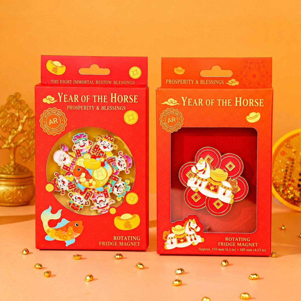 Eastern Aura Year of the Horse Quicksand Art Magnet — product detail image 4