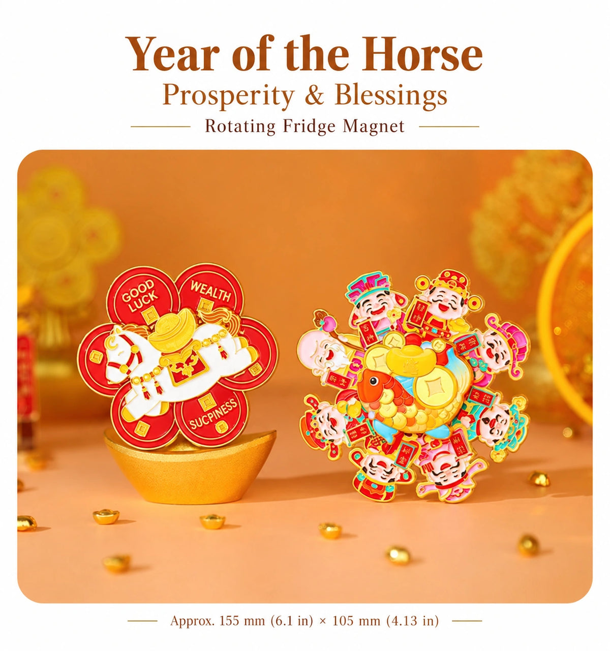 Eastern Aura Year of the Horse Quicksand Art Magnet — product detail image 11