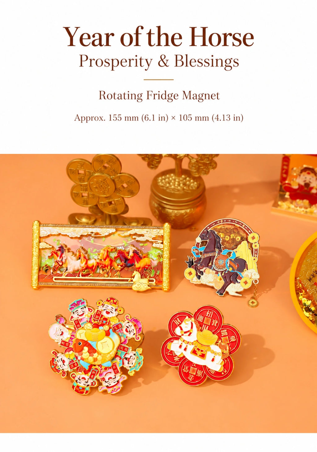 Eastern Aura Year of the Horse Quicksand Art Magnet — product detail image 12