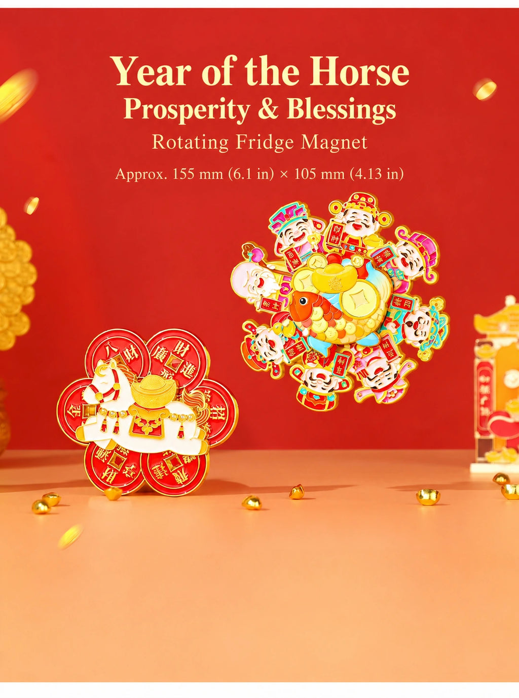 Eastern Aura Year of the Horse Quicksand Art Magnet — product detail image 13