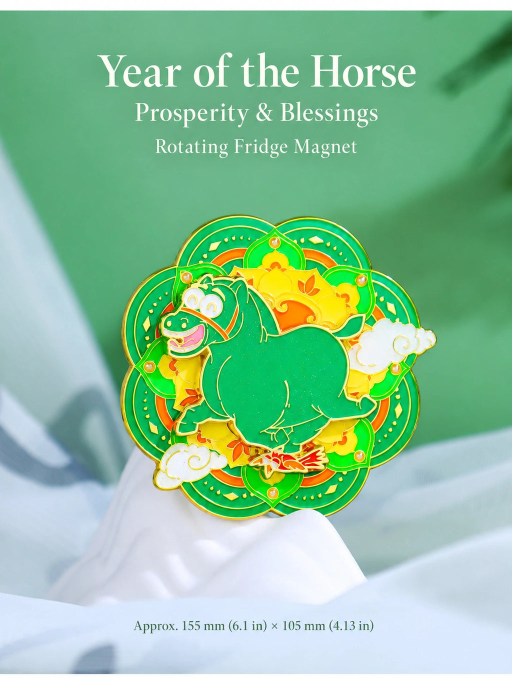 Eastern Aura Year of the Horse Quicksand Art Magnet — product detail image 20