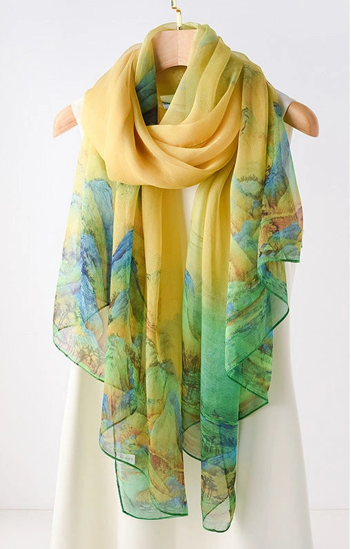 Eastern Aura Soft-Woven Summer Art Shawl — product detail image 9
