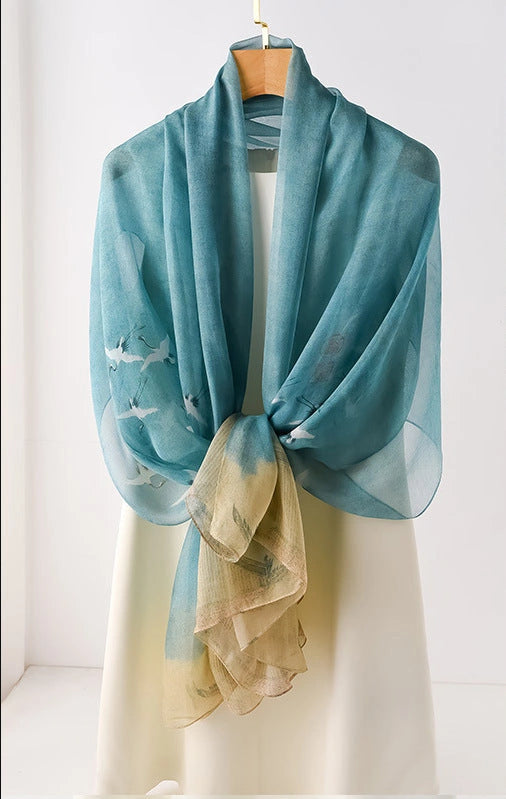 Eastern Aura Soft-Woven Summer Art Shawl — product detail image 11