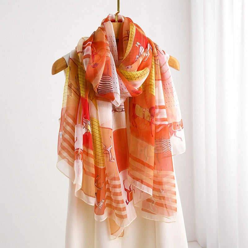 Eastern Aura Soft-Woven Summer Art Shawl — product detail image 26