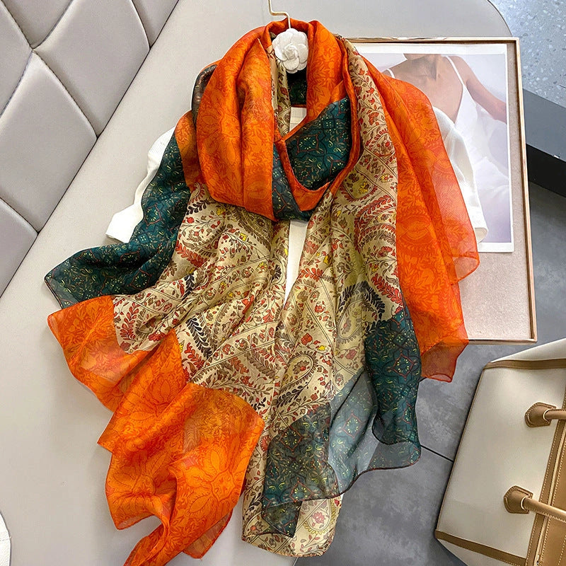 Eastern Aura Soft-Woven Summer Art Shawl — product detail image 34