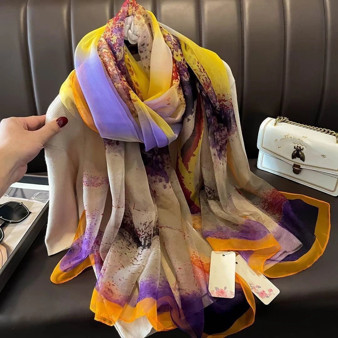 Eastern Aura Soft-Woven Summer Art Shawl — product detail image 37
