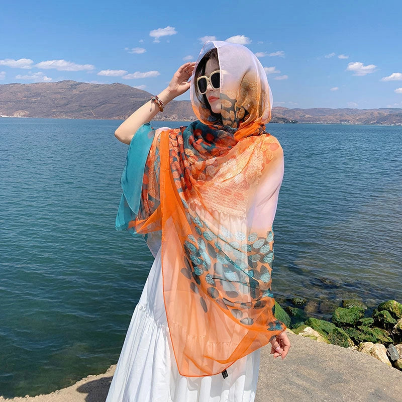 Eastern Aura Soft-Woven Summer Art Shawl — product detail image 44