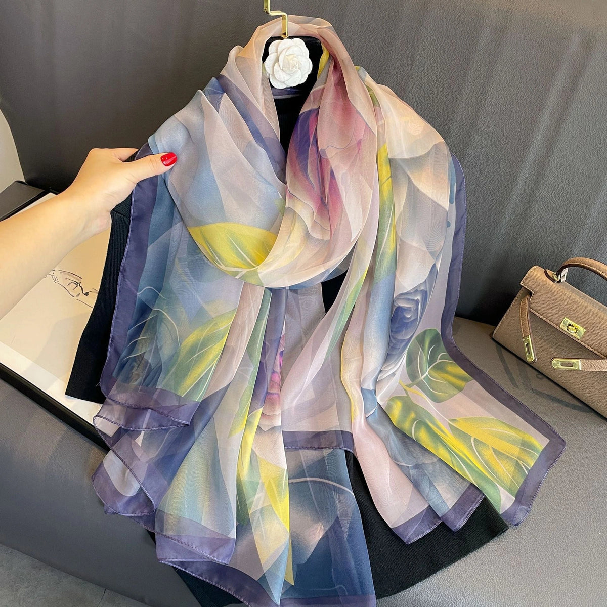 Eastern Aura Soft-Woven Summer Art Shawl — product detail image 45