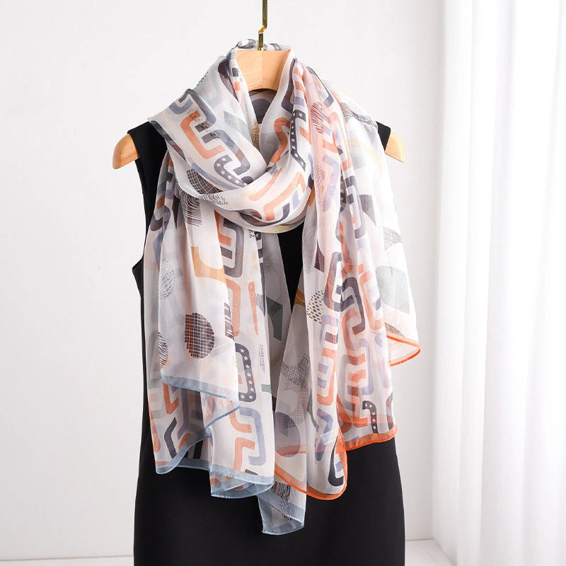 Eastern Aura Soft-Woven Summer Art Shawl — product detail image 60