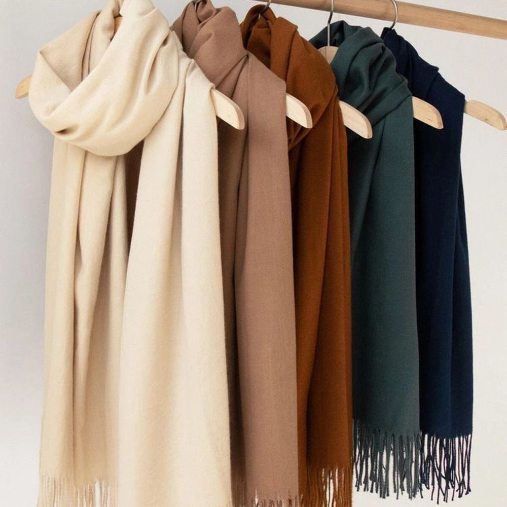 Eastern Aura Cashmere-Feel Solid Winter Scarf Wrap — hero product image 1
