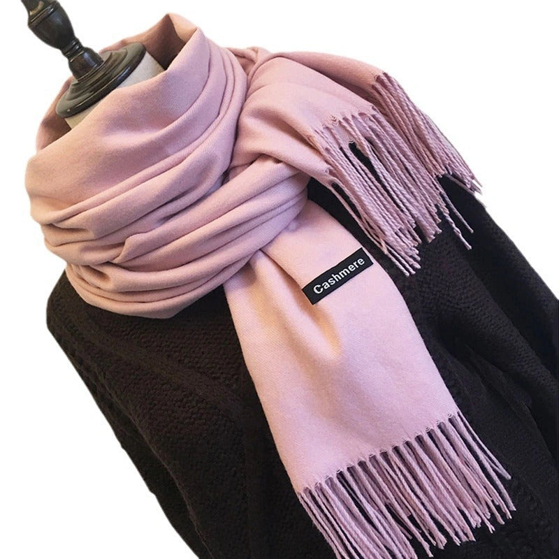 Eastern Aura Cashmere-Feel Solid Winter Scarf Wrap — product detail image 5