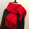 Eastern Aura Cashmere-Feel Solid Winter Scarf Wrap — product detail image 6