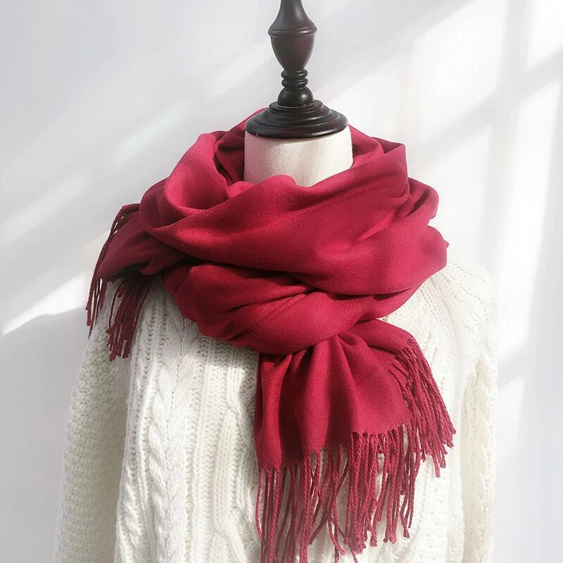 Eastern Aura Cashmere-Feel Solid Winter Scarf Wrap — product detail image 7