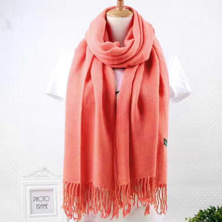 Eastern Aura Cashmere-Feel Solid Winter Scarf Wrap — product detail image 8