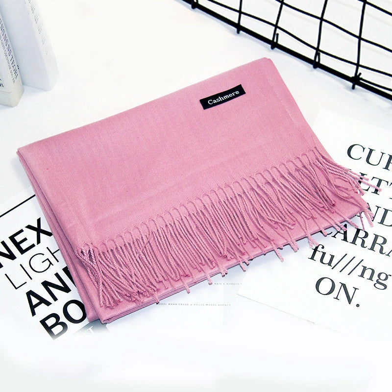Eastern Aura Cashmere-Feel Solid Winter Scarf Wrap — product detail image 18