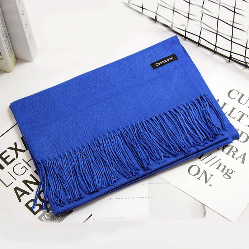 Eastern Aura Cashmere-Feel Solid Winter Scarf Wrap — product detail image 23