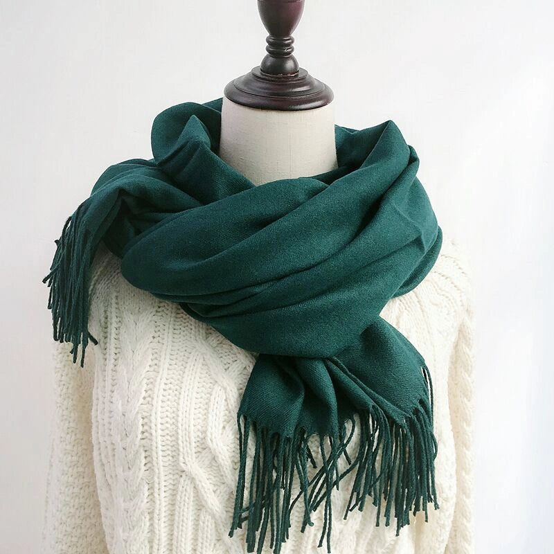 Eastern Aura Cashmere-Feel Solid Winter Scarf Wrap — product detail image 25