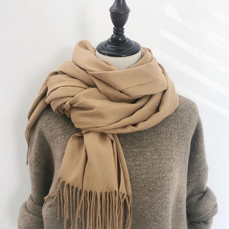 Eastern Aura Cashmere-Feel Solid Winter Scarf Wrap — product detail image 28