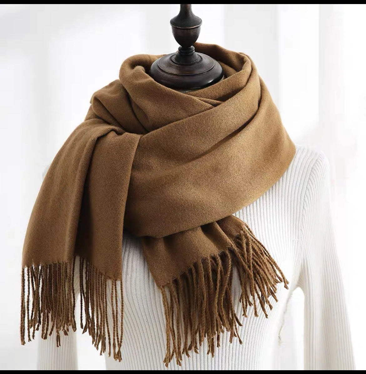 Eastern Aura Cashmere-Feel Solid Winter Scarf Wrap — product detail image 30