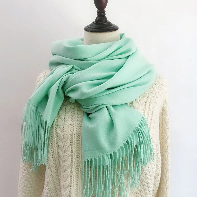 Eastern Aura Cashmere-Feel Solid Winter Scarf Wrap — product detail image 32