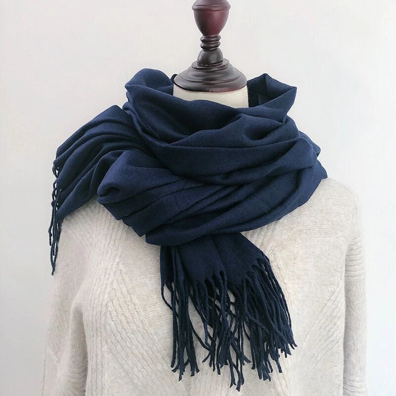 Eastern Aura Cashmere-Feel Solid Winter Scarf Wrap — product detail image 34