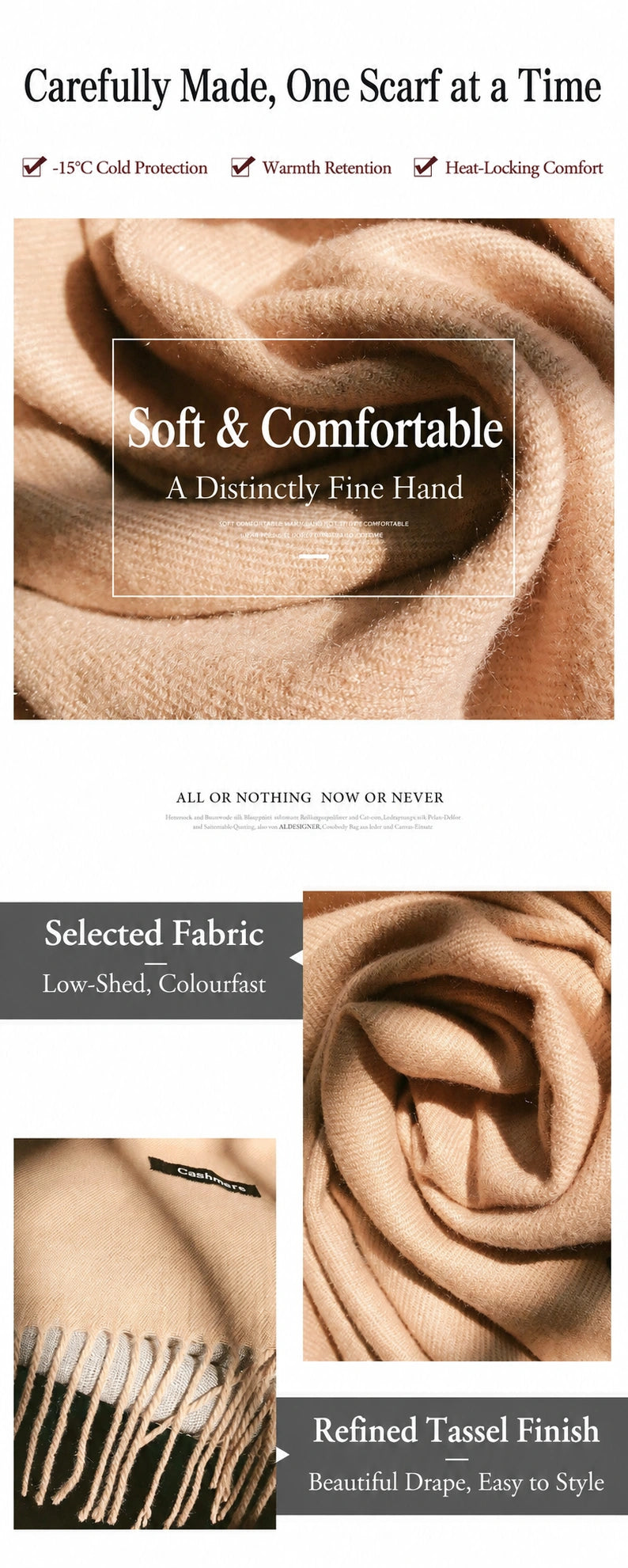 Eastern Aura Cashmere-Feel Solid Winter Scarf Wrap — product detail image 48