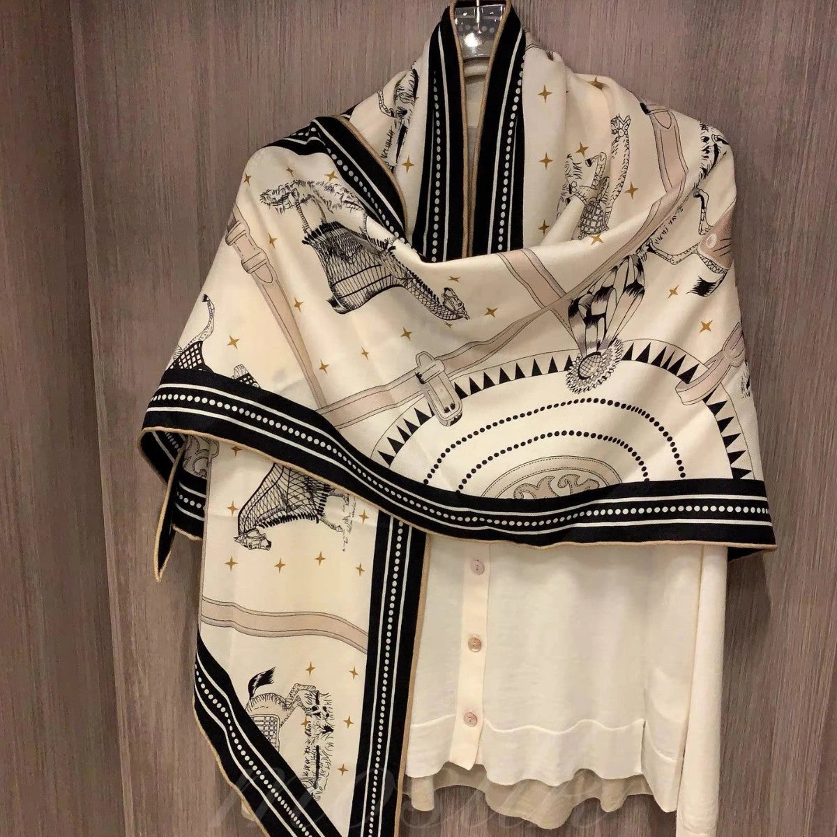 Eastern Aura Double-Sided Triangle Wrap Scarf — product detail image 3