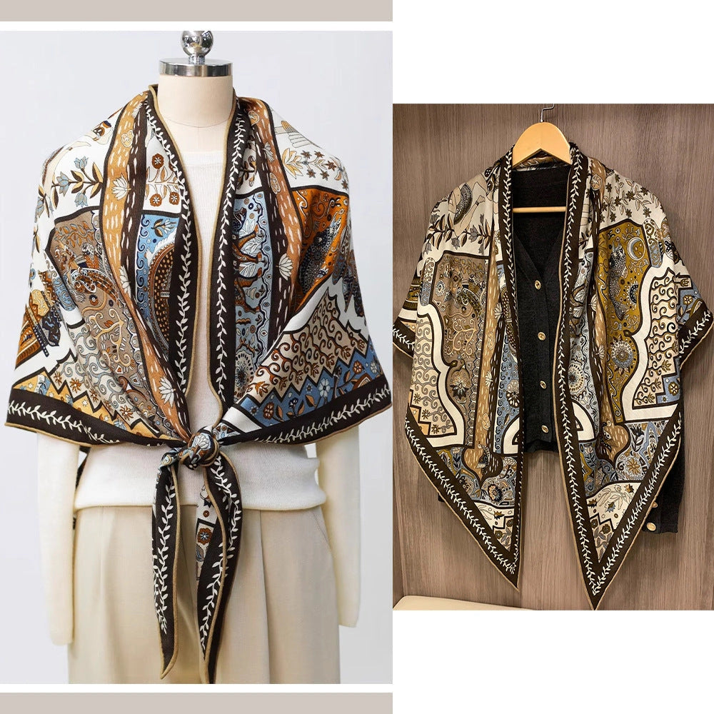 Eastern Aura Double-Sided Triangle Wrap Scarf — product detail image 4
