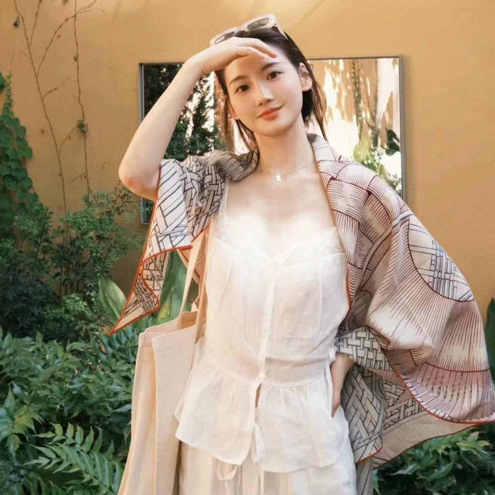 Eastern Aura Double-Sided Triangle Wrap Scarf — product detail image 7