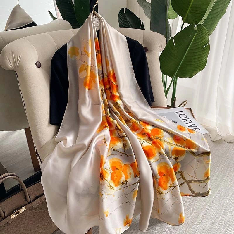 Eastern Aura Sun-Ready Satin Silk-Feel Scarf — product detail image 3