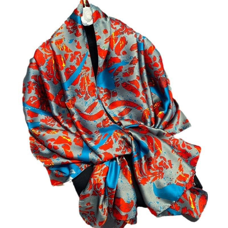 Eastern Aura Sun-Ready Satin Silk-Feel Scarf — product detail image 5