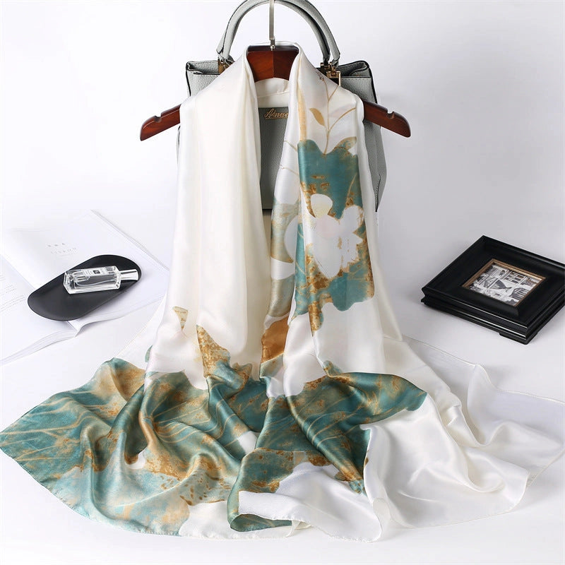 Eastern Aura Sun-Ready Satin Silk-Feel Scarf — product detail image 6
