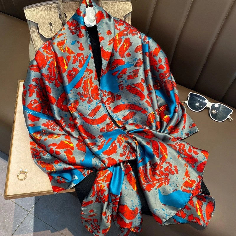 Eastern Aura Sun-Ready Satin Silk-Feel Scarf — product detail image 10