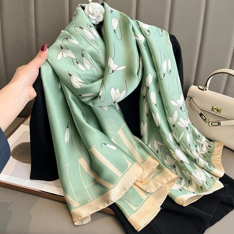 Eastern Aura Sun-Ready Satin Silk-Feel Scarf — product detail image 12