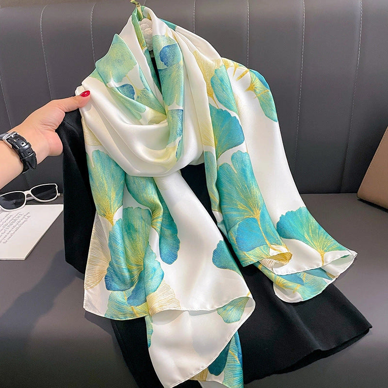Eastern Aura Sun-Ready Satin Silk-Feel Scarf — product detail image 13