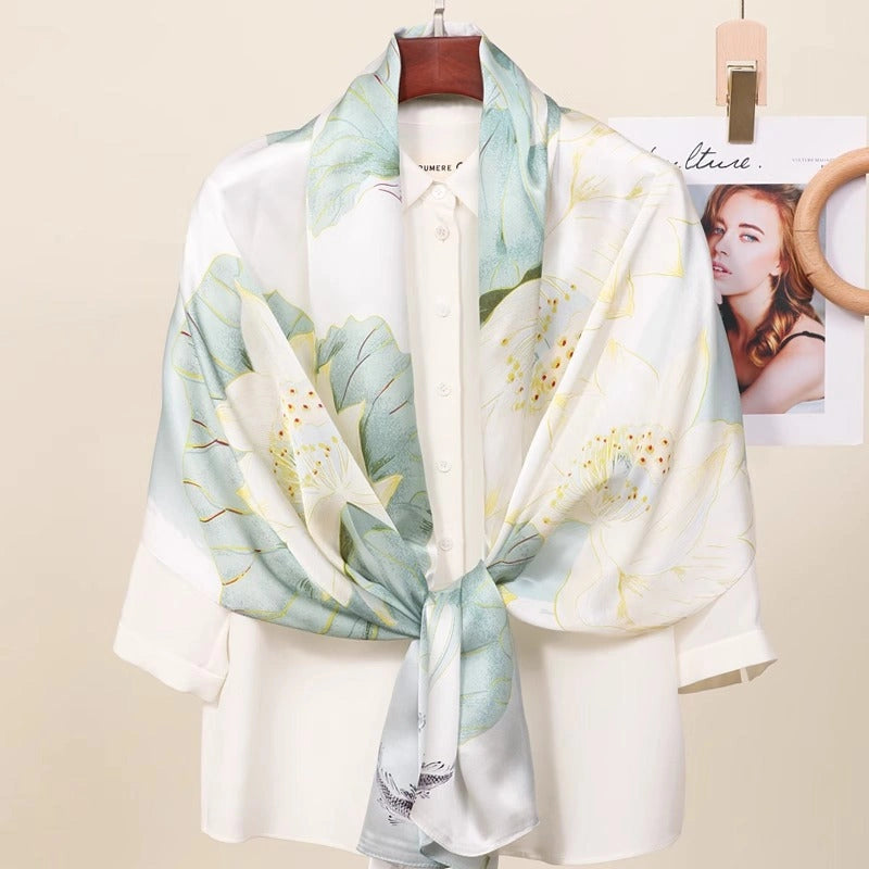 Eastern Aura Sun-Ready Satin Silk-Feel Scarf — product detail image 15