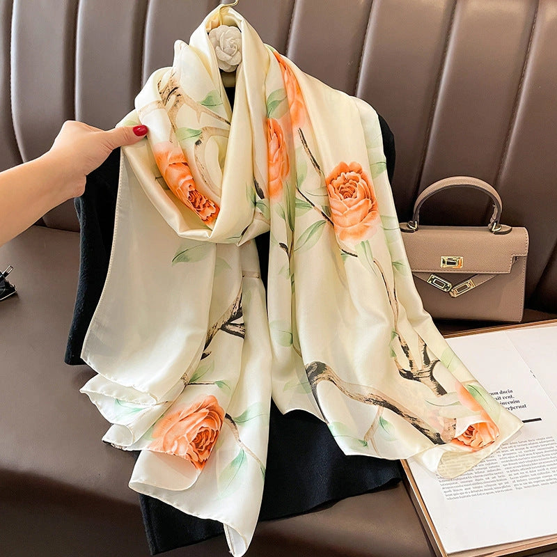 Eastern Aura Sun-Ready Satin Silk-Feel Scarf — product detail image 16