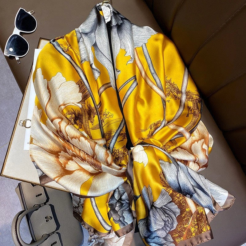 Eastern Aura Sun-Ready Satin Silk-Feel Scarf — product detail image 17