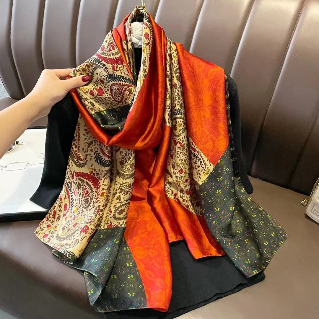 Eastern Aura Sun-Ready Satin Silk-Feel Scarf — product detail image 19
