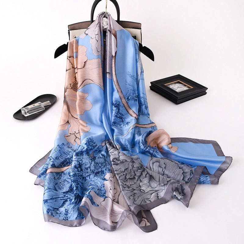 Eastern Aura Sun-Ready Satin Silk-Feel Scarf — product detail image 22
