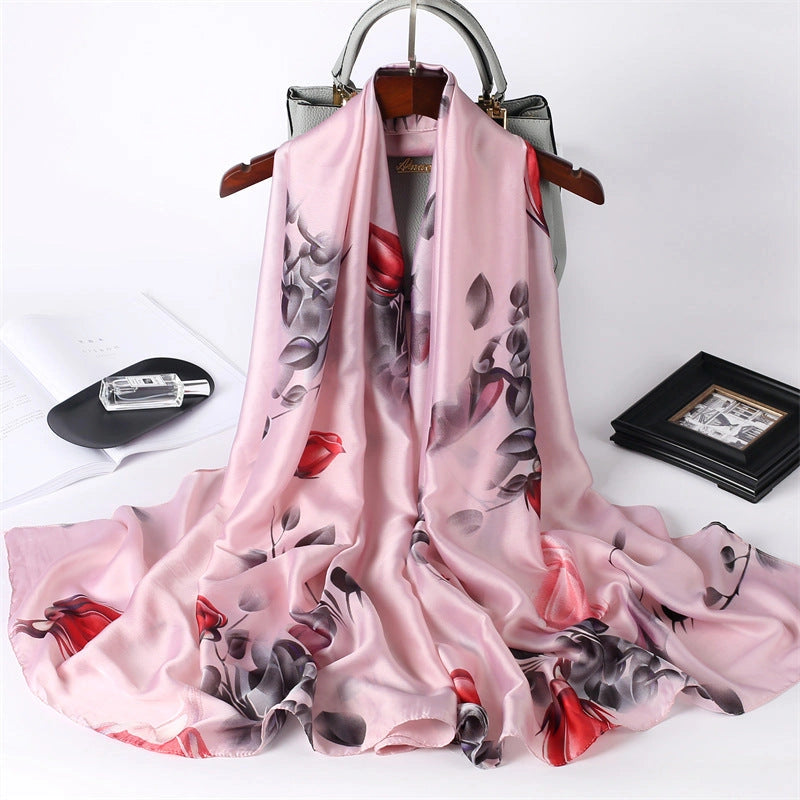 Eastern Aura Sun-Ready Satin Silk-Feel Scarf — product detail image 23