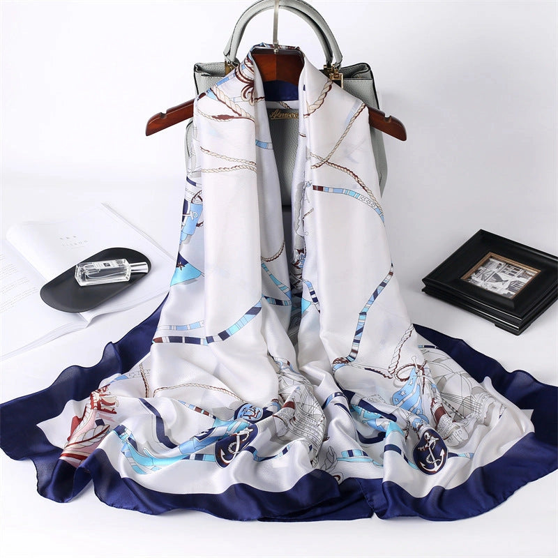 Eastern Aura Sun-Ready Satin Silk-Feel Scarf — product detail image 24