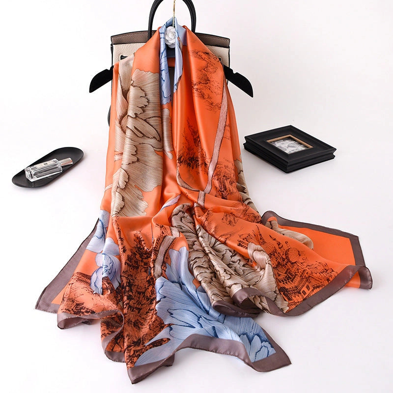 Eastern Aura Sun-Ready Satin Silk-Feel Scarf — product detail image 25