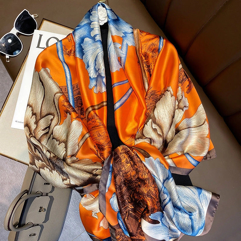 Eastern Aura Sun-Ready Satin Silk-Feel Scarf — product detail image 26