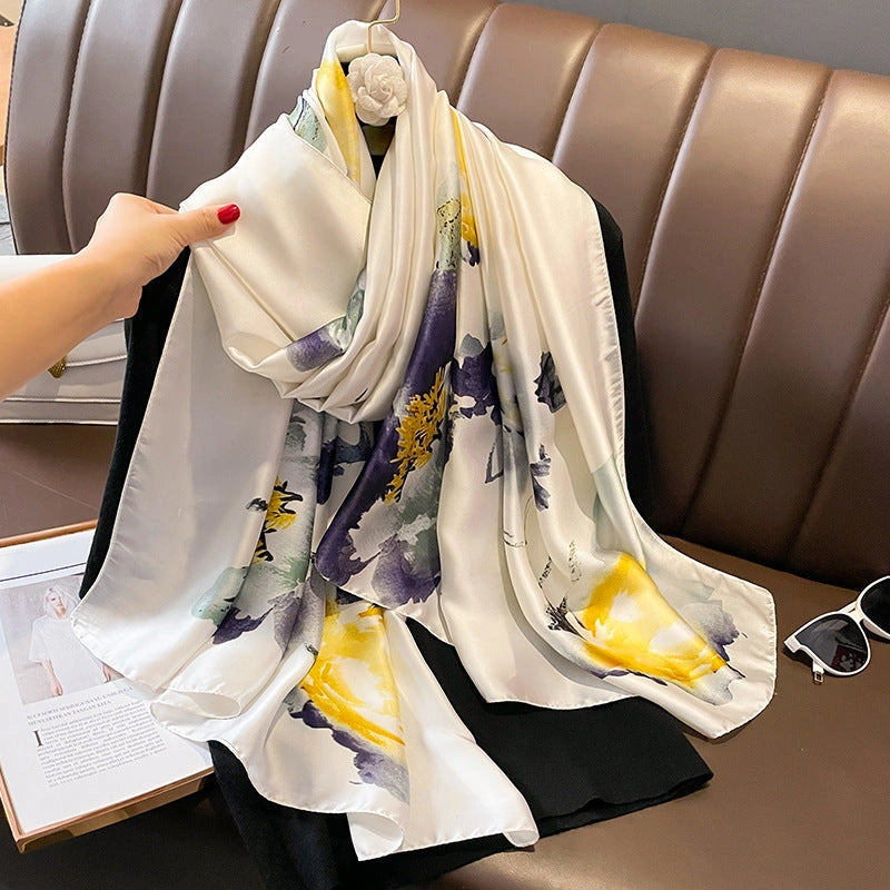 Eastern Aura Sun-Ready Satin Silk-Feel Scarf — product detail image 28