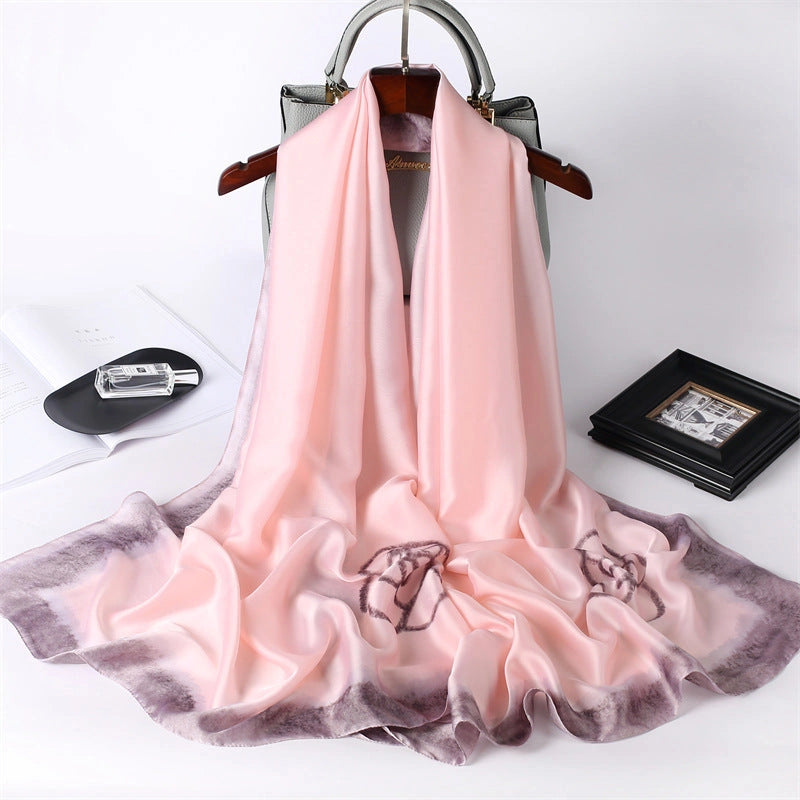 Eastern Aura Sun-Ready Satin Silk-Feel Scarf — product detail image 29